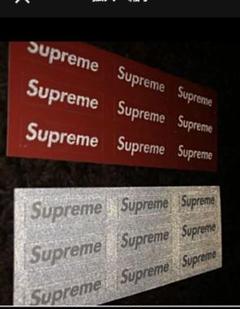 SUPREME リフレクター ミニBOXLogoステッカー赤.シルバー2枚セット
