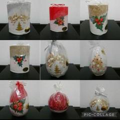 クリスマス ディスプレイ キャンドル 9個セット 輸入ハンドメイド