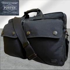 美品✨PORTER ポーター アングル 2way ビジネスバッグ ショルダー　黒