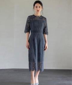 結婚式　お呼ばれドレス　レースワンピース