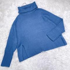 GRL【F】タートルネックニット セーター　ブルー　厚手　レディース
