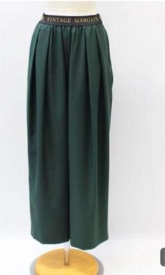 MARGAUX VINTAGEダークグリーン ワイドパンツ