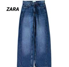 ZARA バギーデニム インディゴ - メルカリ