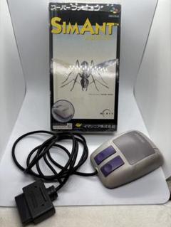 スーパーファミコン シムアント(箱説付き)+スーパーファミコンマウス