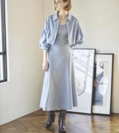 新品タグ付きAND COUTURE クロップド丈シャツ＋キャミワンピース