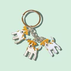 【犬好き必見！】ジャックラッセルテリア キーホルダー 3匹 プレゼントにものサムネイル