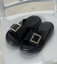 【新品未使用】CIAOPANIC TYPY バックベルト厚底サンダル　ブラックL