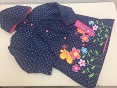 Wippette キッズ レインコート◆ネイビー 花柄 蝶々◆110cm