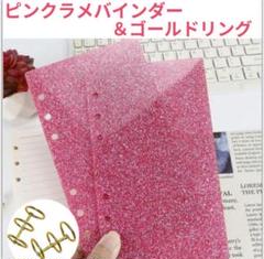 なページ　アクリルバインダー　クリームレッドピンクラメ ピンクラメバインダー＆ゴールドリングセット A6 アクリル 現金