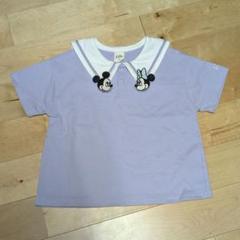 ミッキー＆ミニー刺繍Tシャツ 100cm