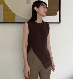 クラネ SLANT CUT KNIT TOPS CLANE - SLANT CUT NO SLEEVE KNIT TOPS - GREEN | ADDICT WEB SHOP