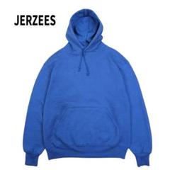 80s USA製 JERZEES 無地 パーカー プルオーバー ブルー Mのサムネイル
