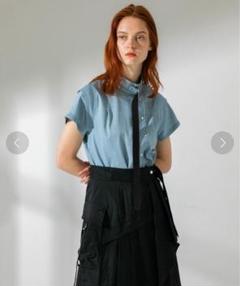 美品 UNITEDTOKYO デニムブラウス 半袖 フレンチスリーブ ブルー 夏のサムネイル