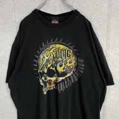 ハーレーダビッドソン ノースリーブ プリントTシャツ ドクロ XL 黒 9621 ハーレーダビッドソン 両面プリント スカル ブラックTシャツ 2XL