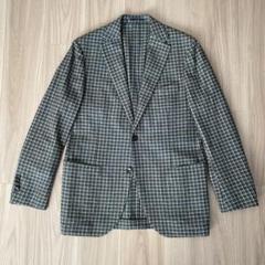 極美品 L相当/48 ラルディーニ テーラードジャケット チェック シルク混 極美品 L相当/48 ラルディーニ テーラードジャケット チェック