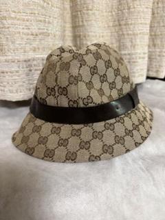 美品　GUCCI ハット　モノグラムキャンバス　カシミア 美品GUCCI ハットモノグラムキャンバスカシミア