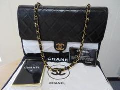 CHANELマトラッセ 　ラムスキン　 チェーンショルダーバッグ　ブラック