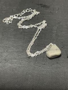 ヴィンテージ ネックレス 糸魚川翡翠 八角形フォルム SILVER