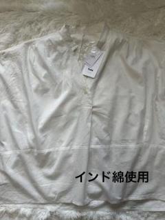 SALE!!Noir 【新品未使用】インド綿　ホワイト 半袖 シャツ