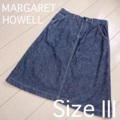 ☆MARGARET HOWELL☆【美品】綿100%ブルーネイビーデニムスカート ☆MARGARET HOWELL☆【美品】綿100%ブルーネイビーデニム