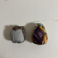 ハンドメイド　手作りフクロウの布製装飾品　置物2点セット　縁起物　 ぬいぐるみ