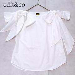 完売品✨edit&co.ショルダーリボンシェルトップス ホワイト