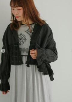 土曜限定ツハルbySM2新作人気完売リネン裾レース羽織りブラウス定価18700
