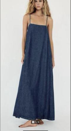 完売品　タグ付き未使用品　ZARA デニムキャワンピース　Mサイズ