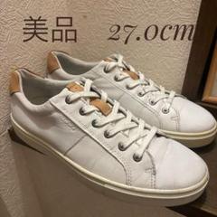 Ecco ホワイトレザー スニーカー 27.0cm