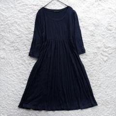 ✨美品✨mizuiro indミズイロインド　ロングワンピースシャツワンピース紺