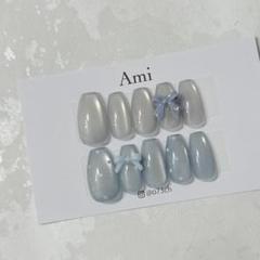 現品＊enoiミルクマグネット 水色ブルー リボンドット ガーリー韓国