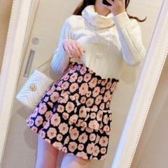 関税込★セザンヌ 可愛い フラワー柄 ふんわりミニ スカート めっちゃ可愛い さくらピンク色フレアスカート 花柄ふんわりミニ