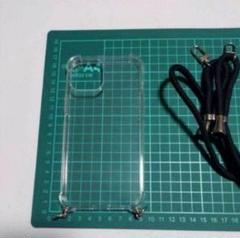 iPhoneケース 肩掛けストラップ付き 透明 シリコン