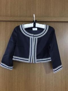 ハロッズ ノーカラージャケット 紺色 S