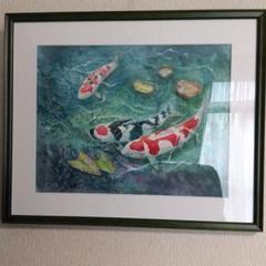 宝石(動く宝石) 大型絵画　肉筆　油彩　美術品　錦鯉 豪華額縁　インテリア 宝石(動く宝石) 大型絵画 肉筆 油彩 美術品 錦鯉 豪華額縁