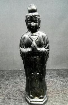 黒い金属製仏像 約20cm