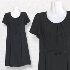 全日本婦人子供服工業組合連合会　フォーマルワンピース【L】黒　フレンチスリーブ