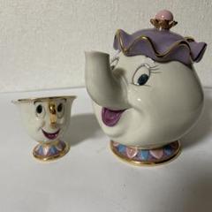 【加藤工芸】美女と野獣　限定品⭐︎陶器フィギュア まるで本物・・！！】加藤工芸のポット夫人＆チップのフィギュ