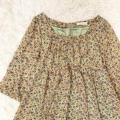 森ガールフェアリーグランジAKIHIKOIZUKURA 花柄長袖チュニック 森ガール 花柄チュニック フェアリーグランジ ナチュラル