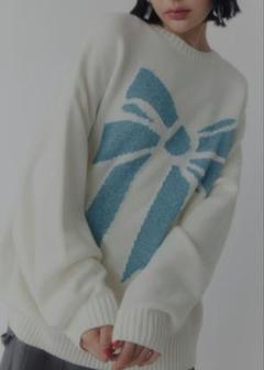 candy stripper GLITTER RIBBON KNIT 白