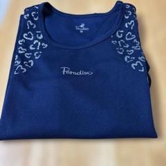 中古美品　Paradiso ネイビー Tシャツ L 濃紺　シルバーハートの柄