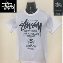 ステューシー ワールドツアー メッシュ Tシャツ TEE ホワイト Sサイズ