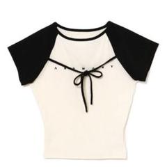 トップス andmary Alma ribbon tops gray Alma ribbon tops