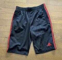 adidas ハーフパンツ 黒/赤 ストライプOサイズ