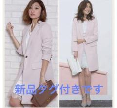 ☆新品☆JUSGLITTY ライトピンク チェスターコート サイズ2 ICB コート チェスターコート ウールライトメルトン レディース