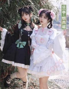【栀】LO184 復古 かわいい 中華風  オリジナル ロリータ ワンピース Lolita和風 中華風 オリジナル 洋服 ロリータ ワンピース