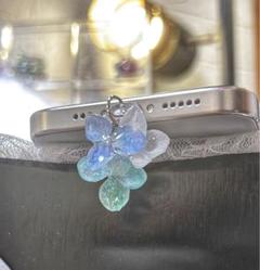 紫陽花 チャーム ダストプラグ コネクタ　アクセサリー 携帯 AirPodsのサムネイル