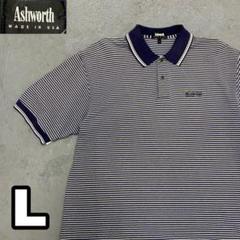 3WD6 【90's・USA製】 Ashworth ボーダー ポロシャツ