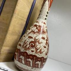 時代　青木木米　呉州赤絵龍図花入（底に銘）　木箱付　東Y7-0402☆2F 時代 青木木米 呉州赤絵龍図花入（底に銘） 木箱付 東Y7-0402