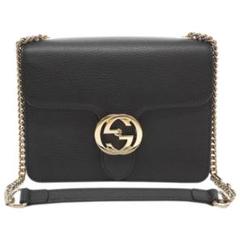 GUCCI グッチ インターロッキングG レザー チェーン ショルダーバッグ GUCCI グッチ インターロッキングG レザー チェーン ショルダーバッグ